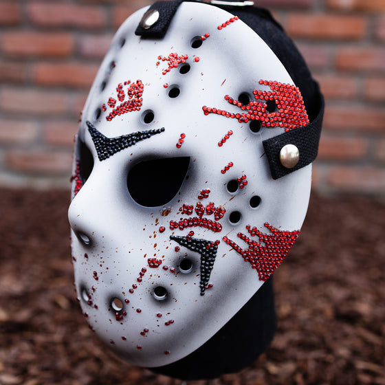 Custom Friday the Purrteenth Bedazzled Mask - Black