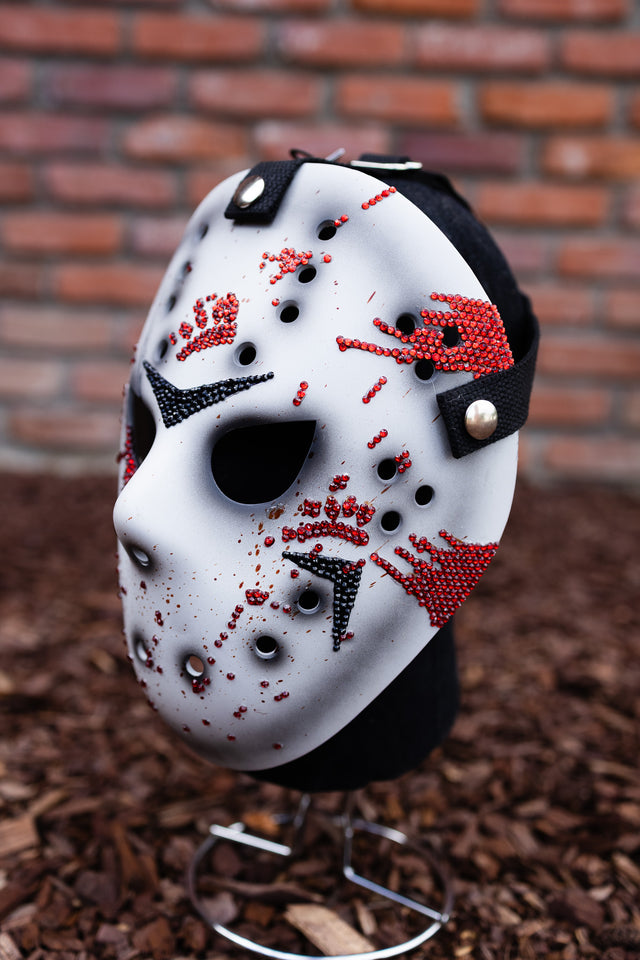 Custom Friday the Purrteenth Bedazzled Mask - Black
